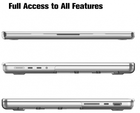 Carcasă FINTIE pentru MacBook Pro 14" A2442 M1 Pro/Max, transparent [5]