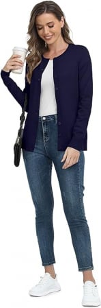 Cardigan pentru femei DEARCASE cu mâneci lungi, tricotat, cu nasturi, Marimea XL [4]