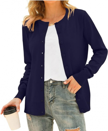 Alte articole vestimentare femei - Cardigan pentru femei DEARCASE cu mâneci lungi, tricotat, cu nasturi, Marimea XL
