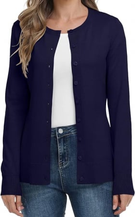 Cardigan pentru femei DEARCASE cu mâneci lungi, tricotat, cu nasturi, Marimea XL [2]