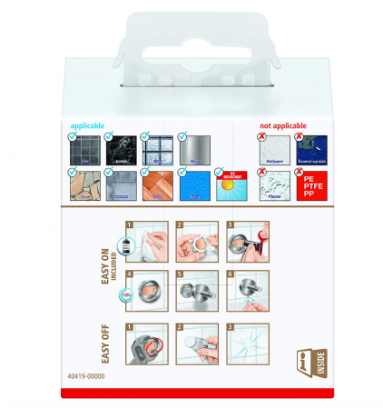 Carlig autoadeziv Tesa, aspect otel inoxidabil, 44 x 60 x 50 mm [2]