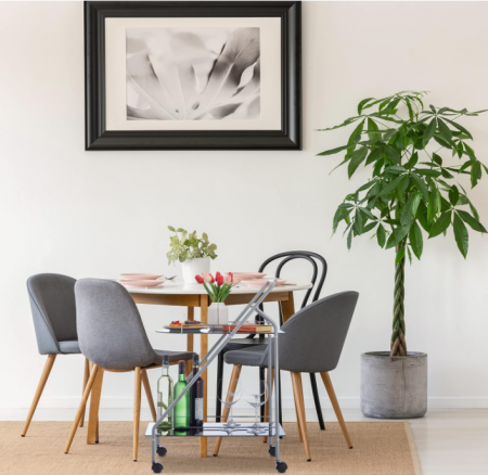 Cărucior de servire Relaxdays, 2 rafturi, roți rotative, 84 x 45 x 60 cm [1]