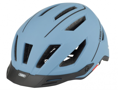 Ciclism - Casca de bicicleta ABUS Glacier Blue Unisex, Albastru, cu lumina LED, marimea 52-57 cm