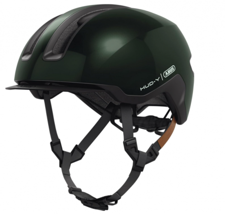 Cască de bicicletă ABUS Urban HUD-Y cu lumină spate LED, inchidere magnetică, unisex, marime M(54-58cm), verde [7]