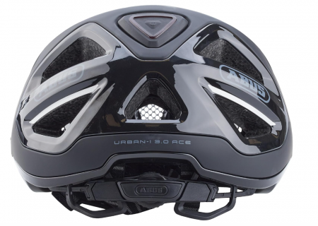 Cască de bicicletă ABUS Urban-I 3.0 ACE cu lumină LED spate, vizor extins și închidere magnetică, unisex, negru, mărimea M (52-58cm) [8]