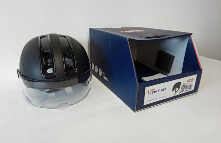 Cască de bicicletă cu vizieră ABUS City HUD-Y ACE, unisex, negru, M 54-58 cm [3]