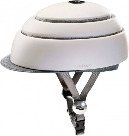 Casti sport - Casca de bicicleta pliabila pentru adulti CLOSCA, alb/gri, L (60-62 cm)