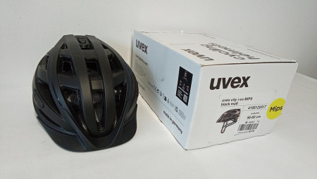 Cască de ciclism unisex pentru adulți Uvex City i-vo MIPS, negru mat, lumina LED, marimea 56-60 cm [1]