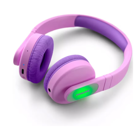 Accesorii Telefoane - Casti audio over the ear Philips Kids, Lighting, Bluetooth, autonomie 28 ore, roz