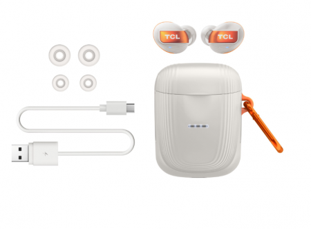 Casti bluetooth TCL True Wireless, Alb/Orange [7]