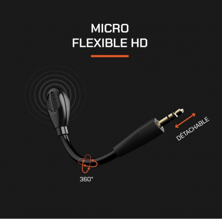 Căști de gaming cu fir și microfon detașabil NOVA GAMING Australis, negru [7]