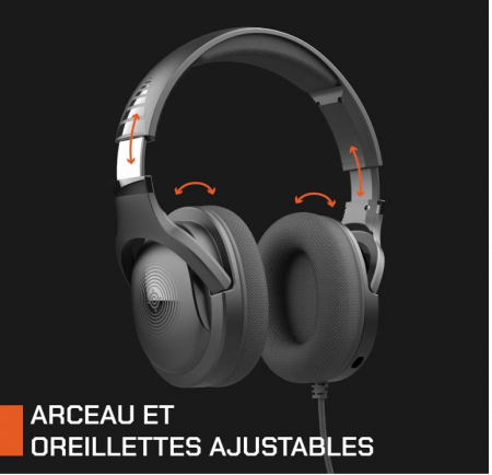 Căști de gaming cu fir și microfon detașabil NOVA GAMING Australis, negru [4]