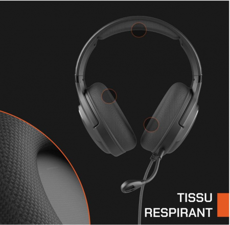 Căști de gaming cu fir și microfon detașabil NOVA GAMING Australis, negru [5]