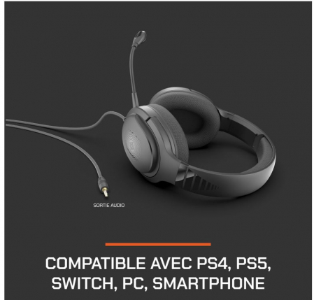 Căști de gaming cu fir și microfon detașabil NOVA GAMING Australis, negru [8]