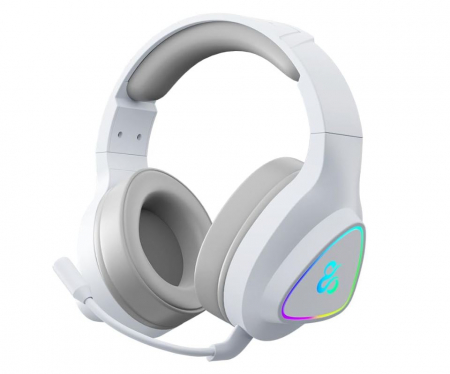 Casti de gaming fara fir Newskill Seth Ivory, RGB, alb [0]
