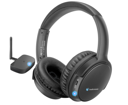TOATE PRODUSELE - Căști fără fir Makemate BKM200 pentru TV cu transmițător optic Bluetooth, negru
