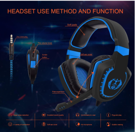 Căști gaming Anivia pentru Xbox One, PS4, PC, Laptop, Mac, Telefoane mobile [4]