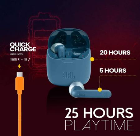 Căști JBL Tune 225 TWS fără fir, albastru [6]