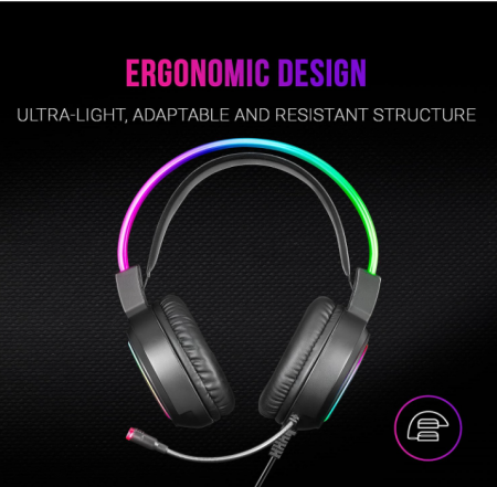 Căști Mars Gaming MHRGB, Chroma RGB Flow, microfon profesional [5]