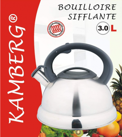 Ceainic KAMBERG 8112 cu fluierat clasic, otel inoxidabil, 3 litri [1]
