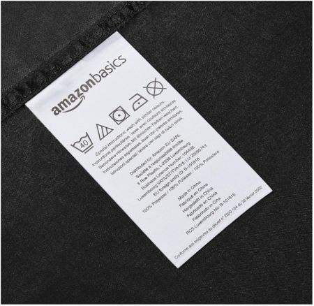 Cearceaf de pat cu microfibră Amazon Basics, negru, 90 x 200 x 30 cm [3]