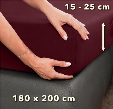 Cearșaf 180 x 200 cm Studio, 100% bumbac, Bordeaux [4]