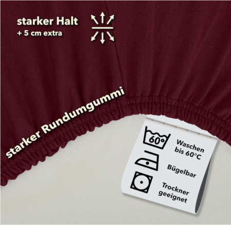 Cearșaf 180 x 200 cm Studio, 100% bumbac, Bordeaux [3]