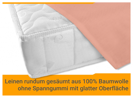 Cearșaf de pat fără elastic Npluseins, 100% bumbac, aprox. 240 x 275 cm, roz închis [4]