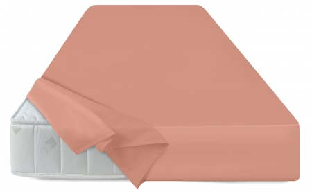 Cearșaf de pat fără elastic Npluseins, 100% bumbac, aprox. 240 x 275 cm, roz închis [8]