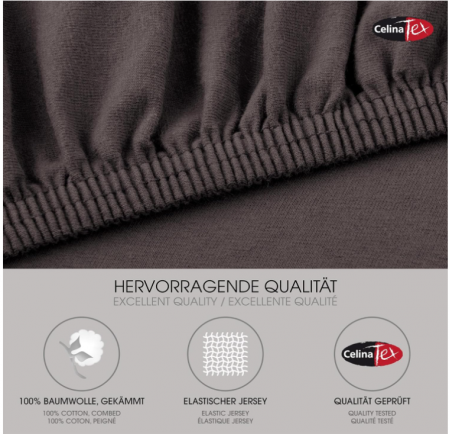 Cearsaf/Lenjerie de pat CelinaTex Lucina, cu elastic, bumbac, 180 x 200 - 200 x 200 cm, Rosu [1]