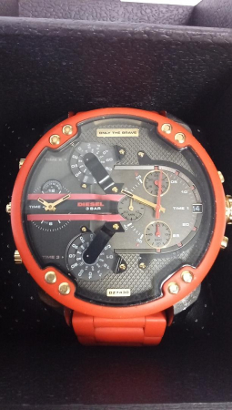 Ceas barbatesc cronograf Diesel Mr. Daddy 2.0 DZ7430, rosu/gri antracit [2]