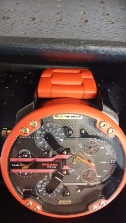 Ceas barbatesc cronograf Diesel Mr. Daddy 2.0 DZ7430, rosu/gri antracit [3]