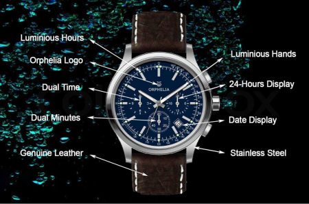 Ceas barbatesc Orphelia, curea din piele, cu quartz [6]