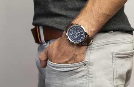 Ceas barbatesc Orphelia, curea din piele, cu quartz [5]