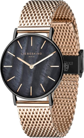 Ceas dama analog Liebeskind Berlin, negru, 34mm, otel inoxidabil, 5ATM, rose gold [6]