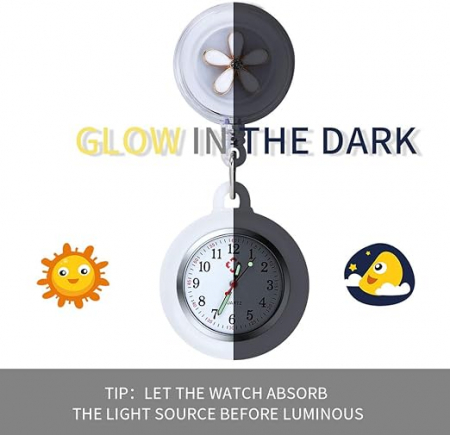 Ceas de buzunar cu rever Vicloon cu husă din silicon pentru medici, paramedici, asistente [4]