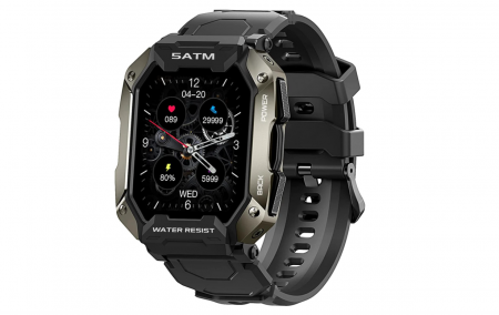 Ceas inteligent pentru bărbați, militar, 1,72 inch (43.6 mm), 5ATM, rezistent la apă [0]