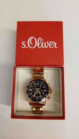 Ceas pentru bărbați Invicta cu cronograf, auriu/bleumarin [1]