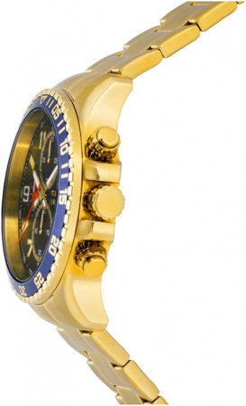 Ceas pentru bărbați Invicta cu cronograf, auriu/bleumarin [3]