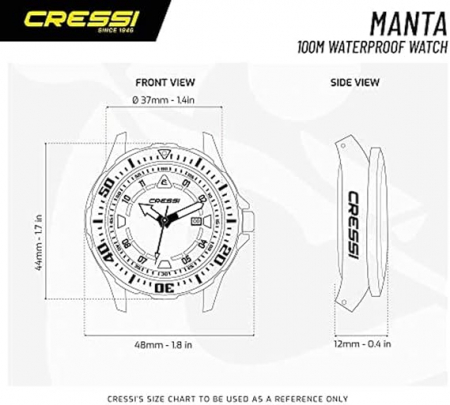 Ceas profesional pentru scufundari cu quartz unisex pentru adulți Cressi Manta 100 m/10 ATM [6]