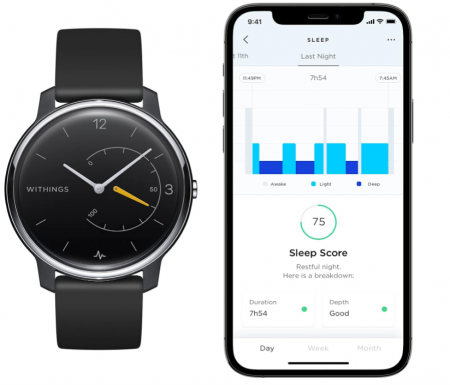 Ceas smartwatch Withings Move ECG, Negru [7]