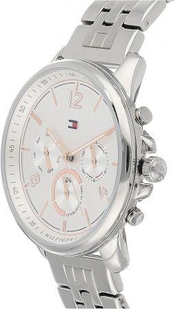Ceas Tommy Hilfiger pentru femei, cu curat, cronograf, 1782222, alb/argintiu [3]