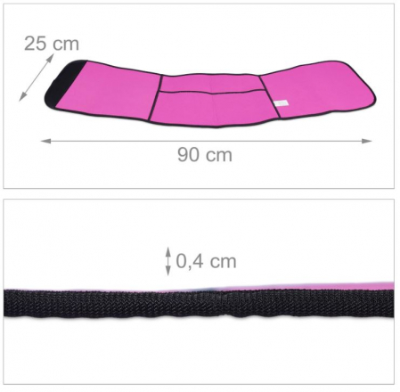 Centura abdominala Relaxdays pentru antrenament cu cerc Hula Hoop, 90 cm, negru/roz [5]