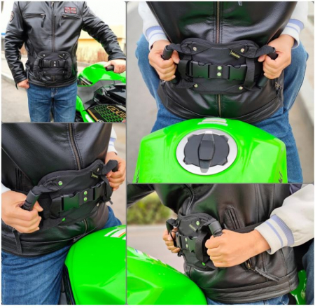 Centura de siguranta pentru pasageri motociclete Pelucton, negru [3]