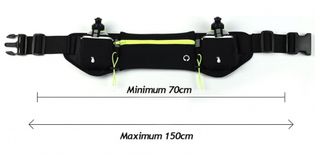 Centura pentru sticle de apla, 2 x 175 ml, stil sportiv, negru [2]