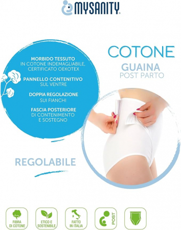 Centura postnatala MYSANITY, ajustabila, pentru recuperare dupa nastere, alb, XL [4]