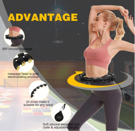 Cerc Hoola Hoop cu greutate TINRIEF Smart, 24 piese [3]