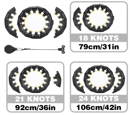 Cerc Hoola Hoop cu greutate TINRIEF Smart, 24 piese [5]