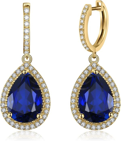 TOATE PRODUSELE - Cercei lungi suspendați pentru femei JewelryPalace, 925 Silver, albastru/auriu