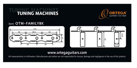 Cheite de acordare pentru chitară clasică Ortega Family, 3 partea dreapta [3]